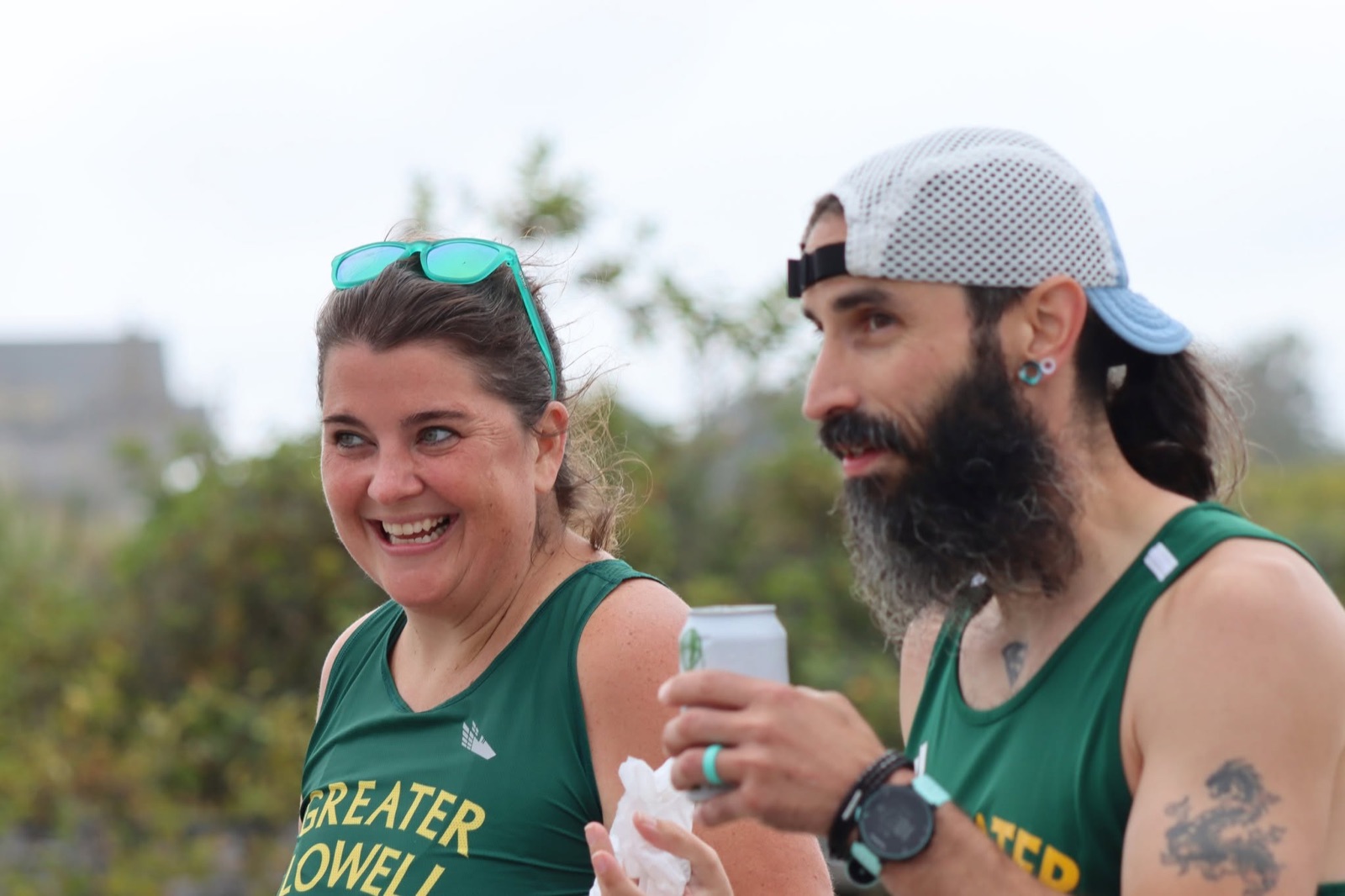 Runners smiling after the Lone Gull 10K